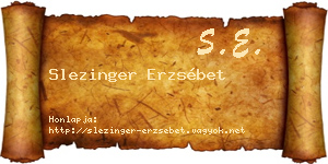 Slezinger Erzsébet névjegykártya